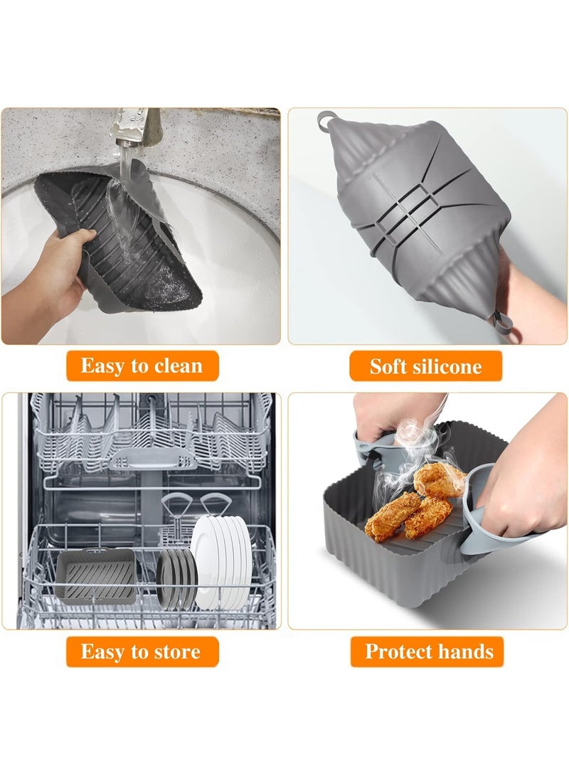 Bluejw Square Silicone Air Fryer Liners , Compatible with Ninja AF141 181, 8.5 Inch Air Fryer Liners for COSORI 5-6.5 QT, Reusable Silicone Basket, Air Fryer Accessories - Image 4